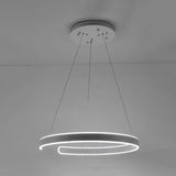 Postmodern Led Suspension Light With Acrylic Shade - 1/2/3-Light Brown/White Ring Chandelier Pendant