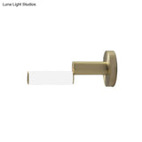 Postmodern Led Wall Sconce Light With Gold Metal Frame And Pipe Acrylic Shade For Bedroom