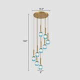 Postmodern Ombre Glass Ceiling Pendant Light For Living Room 9 / Blue