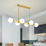 Postmodern Opaline Glass Molecular Island Pendant Light For Dining Room 6 / Gold