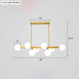 Postmodern Opaline Glass Molecular Island Pendant Light For Dining Room