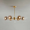 Postmodern Radial Ball Glass Chandelier - Stylish Ceiling Light For Dining Room 6 / Coffee