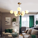 Postmodern Radial Ball Glass Chandelier - Stylish Ceiling Light For Dining Room 8 / Gold