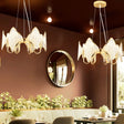 Postmodern Ring Ceiling Chandelier With Rhombus Crystal Shade - Elegant Metal Living Room Light