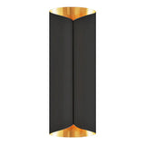 Postmodern Roll Shape Metal Wall Lamp Sconce - 2-Bulb Mount Light For Stairs Gold-Black / 16.5