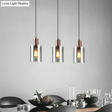 Postmodern Rose Gold Bottle Pendant Light With Smoke Grey Glass