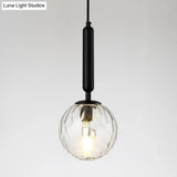 Postmodern Spherical Wall Mounted Lamp In Black/Gold With Clear Water/White Glass - Perfect Bedside
