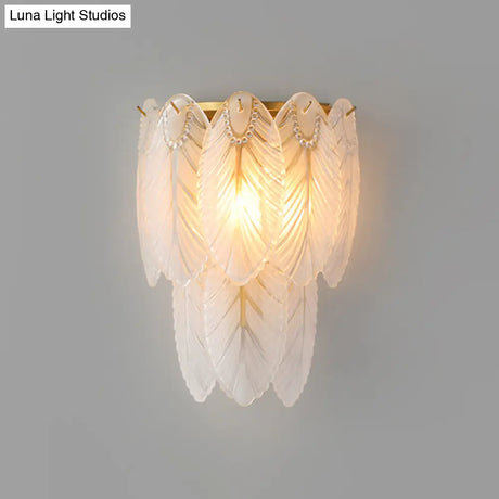 Postmodern White Prismatic Glass Tiered Wall Light Fixture - 2/3 Lights Corridor Sconce