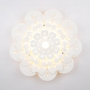 Pretty White Floral Led Wall Lamp For Kids Bedrooms / 10