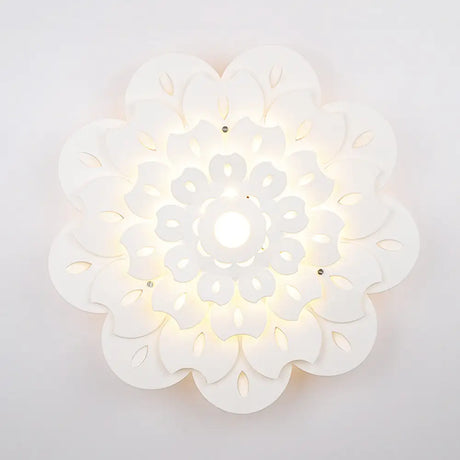 Pretty White Floral Led Wall Lamp For Kids Bedrooms / 10