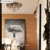 Prism Bedroom Flush Mount Light Clear Beveled Glass Brass Finish 14’/18’ 2/3 Bulbs