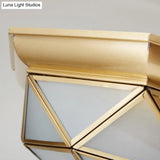 Prism Restaurant Flush Mount Light With Colonial Blown Opal Glass - 14’/18’ Sizes 3/4 Bulbs