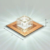 Prismatic Crystal Led Flush Mount Fixture For Square Corridors Tan / White