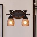 Prismatic Glass Bathroom Vanity Mirror Light - Traditional Rust Finish Pineapple-Inspired Design