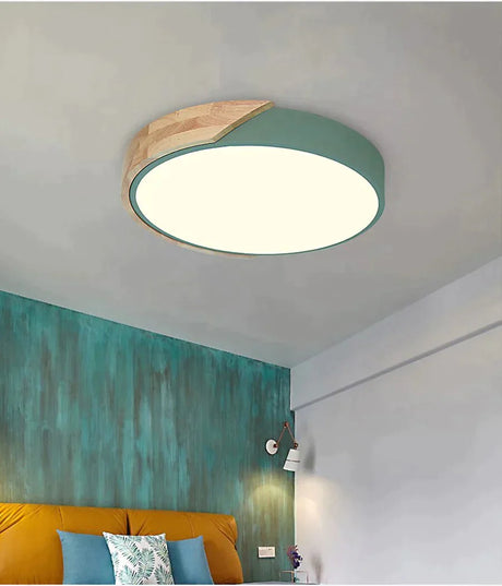 Modern Wooden Led Ceiling Lights For Living Room Bedroom Kitchen Luminaria Ultra-Thin 5Cm Hall Lamp