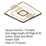 Modern Rectangle/Square/Circle Acrylic Led Ceiling Light White Color Black Remote Control For Living