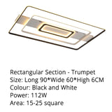 Modern Rectangle/Square/Circle Acrylic Led Ceiling Light White Color Black Remote Control For Living