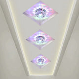 Modern Led Chip Crystal Aisle Lamp Solid Stainless Steel Base Surface Mounted Ceiling For Living