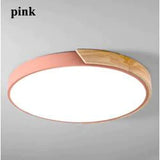 Nordic Oak App Dimmable Led Ceiling Lights Living Room Round Multicolor Alloy Lamp Bedroom Light