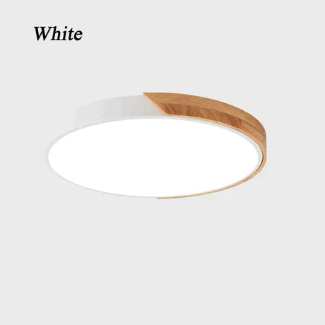 Nordic Wooden Ceiling Lamp Dimmable Led Lights Round 30-60 Size Diameter Ultra-Thin 5 Cm High 7