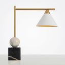 Prudence - Mid Geometric Shaped Nightstand Light Century Marble 1-Light Bedroom Table Lamp In