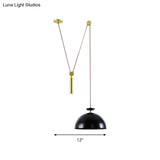 Pulley Pendant Lamp With Adjustable Height Modern Single Light Hanging Fixture For Kitchen Hallway