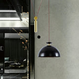 Pulley Pendant Lamp With Adjustable Height Modern Single Light Hanging Fixture For Kitchen Hallway