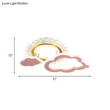 Rainbow Cloud Led Pink Flushmount For Child’s Bedroom