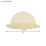 Rainbow & Cloud Led Wood Wall Light - Adorable Cartoon Sconce For Kindergarten Bedroom In Beige