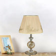 Rasalas - Beige Cone Night Lamp With Flower Design Modern Style Fabric Shade