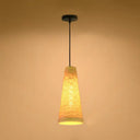 Rattan Handmade Pendant Lamp - Contemporary 1-Light Hanging In Blue/Brown Beige
