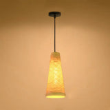 Rattan Handmade Pendant Lamp - Contemporary 1-Light Hanging In Blue/Brown Beige
