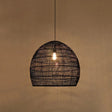 Rattan Pendant Ceiling Light For Elegant Dining - Asian-Inspired Single-Bulb Fixture Black / 14