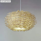 Rattan Shade Chinese Ceiling Lamp - White Global Pendant Light With 1 Bulb