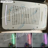 Recessed Ceiling Waterfall Shower Set High Flow LED Rain Mist Shower facuets Kits Batrhroom 5 Functions Mixing Valve