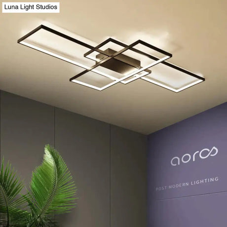 Rectangle Aluminum Modern LED Ceiling Lights For Living Room Bedroom Ceiling