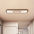 Rectangle Flush Mount Led Corridor Ceiling Light In Coffee White/Warm - 23.5’/31.5’ Wide