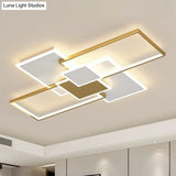 Rectangle Led Flush Mount Ceiling Light - Modern Simplicity For Living Rooms Gold / 27.5 Warm