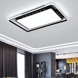 Rectangular Ceiling Light Fixture In Black/White - Simple Acrylic Flush Mount For Living Room With