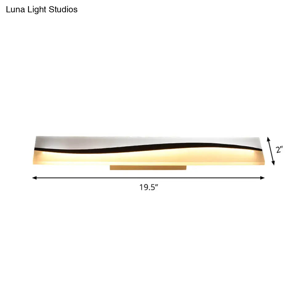 Rectangular Led Vanity Mirror Lamp 16/19.5/23 Wide Water And Fog Resistant In Warm/White