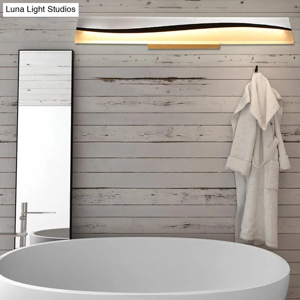 Rectangular Led Vanity Mirror Lamp 16/19.5/23 Wide Water And Fog Resistant In Warm/White