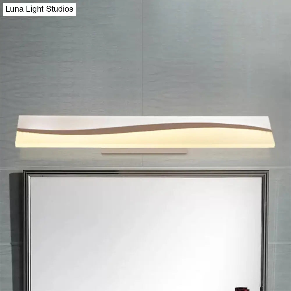 Rectangular Led Vanity Mirror Lamp 16/19.5/23 Wide Water And Fog Resistant In Warm/White