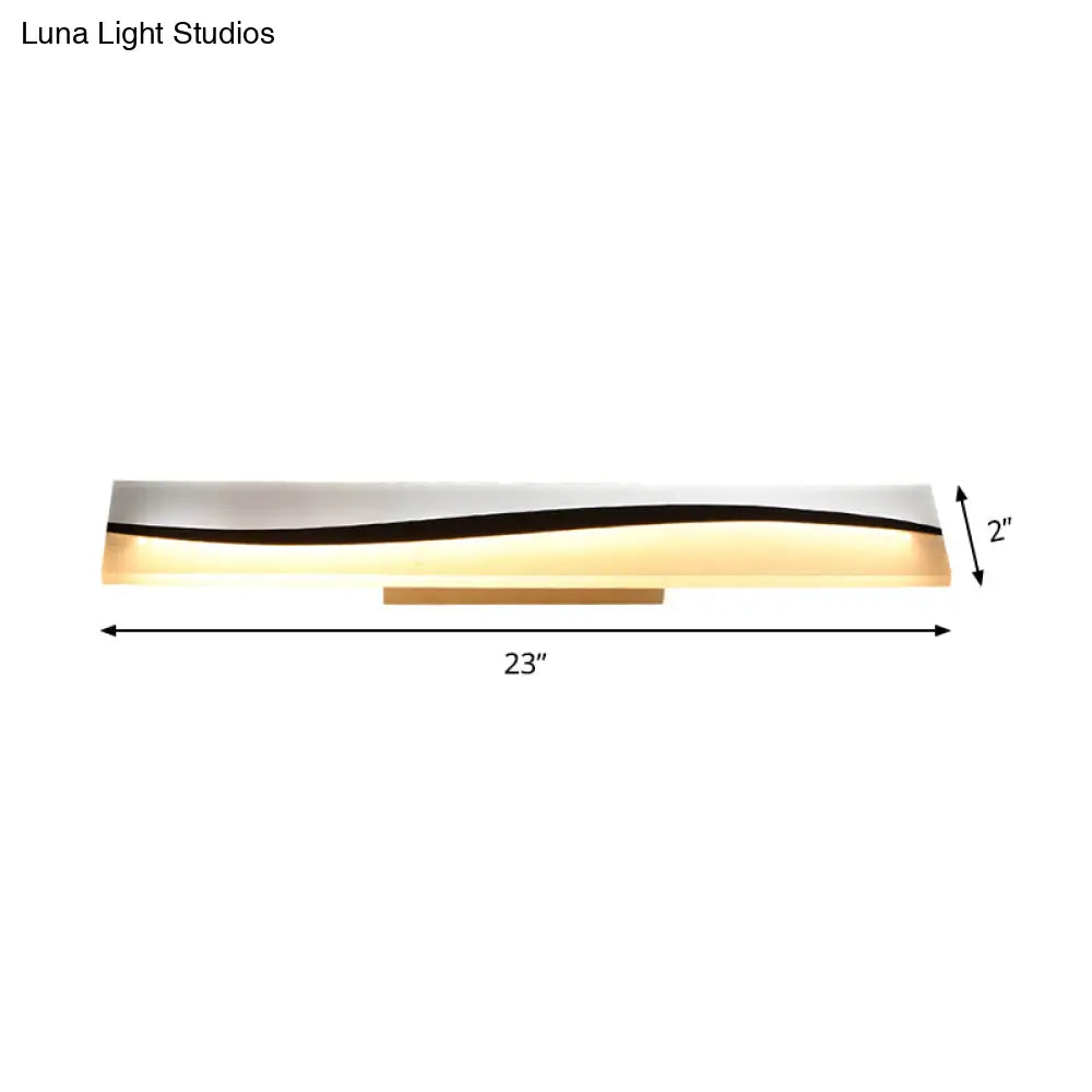 Rectangular Led Vanity Mirror Lamp 16/19.5/23 Wide Water And Fog Resistant In Warm/White