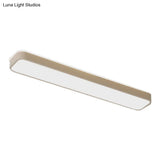 Rectangular Minimalist Metallic Flush Mount Led Light In Black/White With Warm/White Illumination