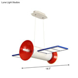 Red Led Satellite Ceiling Light For Childrens Bedroom - Space-Themed Acrylic Chandelier