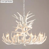 Resin Deer Horn Suspension Light - Traditional Chandelier For Restaurants