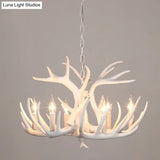Resin Deer Horn Suspension Light - Traditional Chandelier For Restaurants