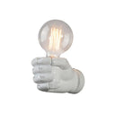 Resin Fist Wall Sconce: Distressed Wood White/Black - Perfect For Restaurants! White