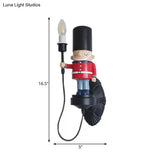 Resin Soldier Wall Sconce With Candle - Black Ideal For Foyer & Kitchen