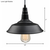 Restaurant Pendant Light: Countryside Black Metal Hanging Barn Ceiling Lamp - 1 Bulb